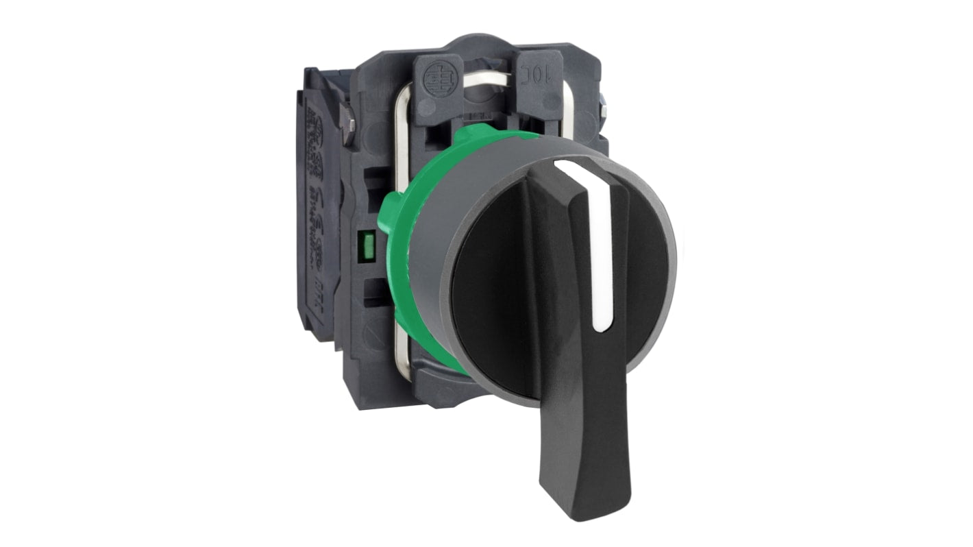 Selettore a 3 posizioni Schneider Electric XB5AJ33C0, interruttore modulare con protezione IP67, diametro foro 22mm, 2NO.
