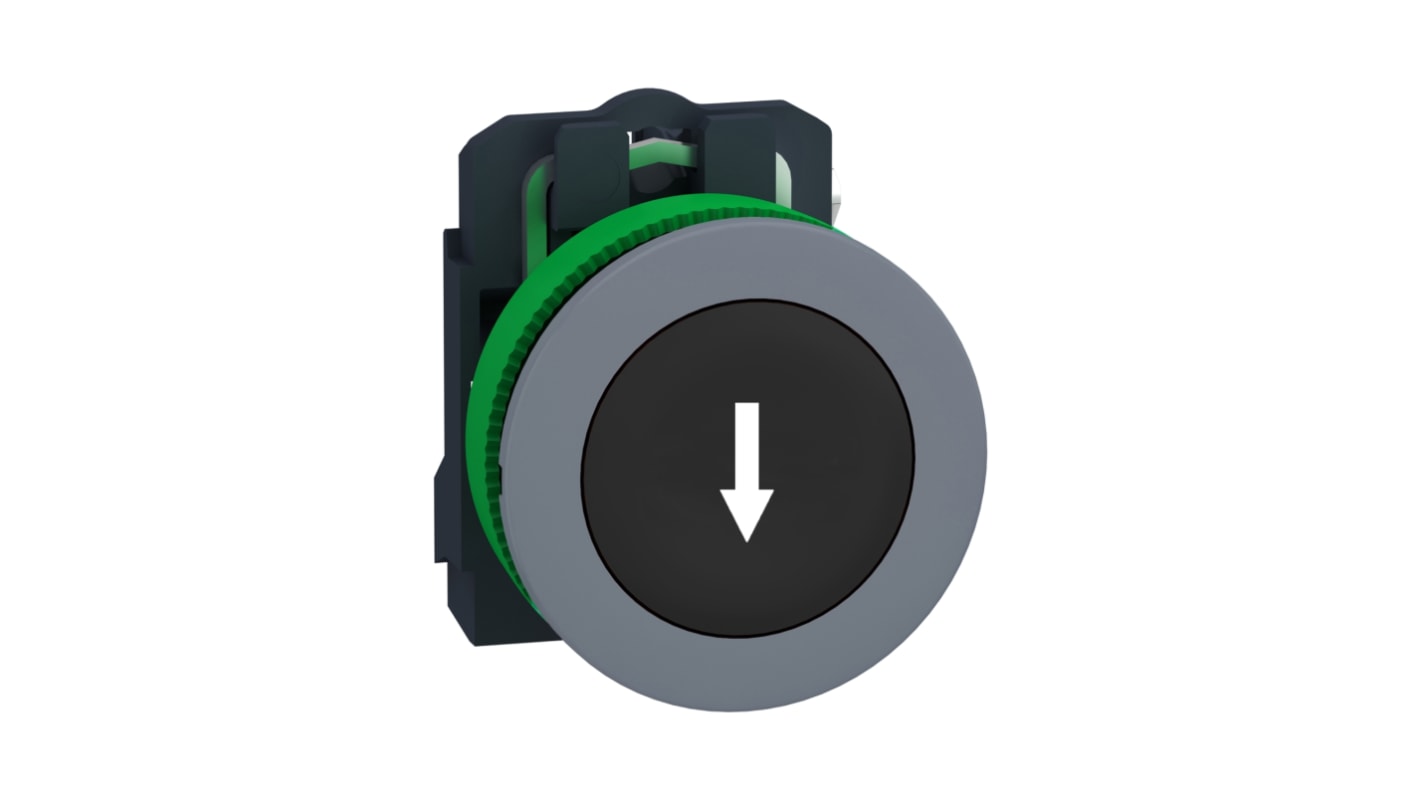 Pulsante rotondo Schneider Electric XB5, 1 contatto NO, diametro 22 mm, IP66/IP67, temperatura -40 a 70 °C, colore nero.