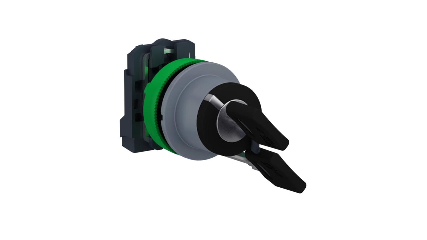 Selettore a 2 posizioni Schneider Electric, montaggio a filo, diametro foro 30.5 mm, cornice grigia, grado di protezione IP66/IP67.