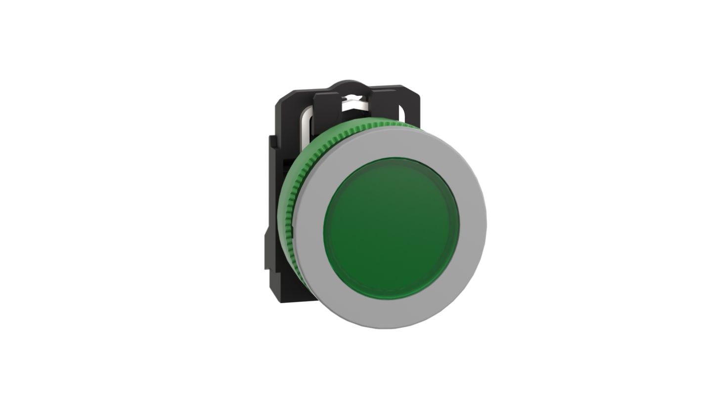 Spia LED verde Schneider Electric, montaggio a filo, diametro foro 30.5 mm, tensione 230-240 V, grado di protezione IP66/IP67.