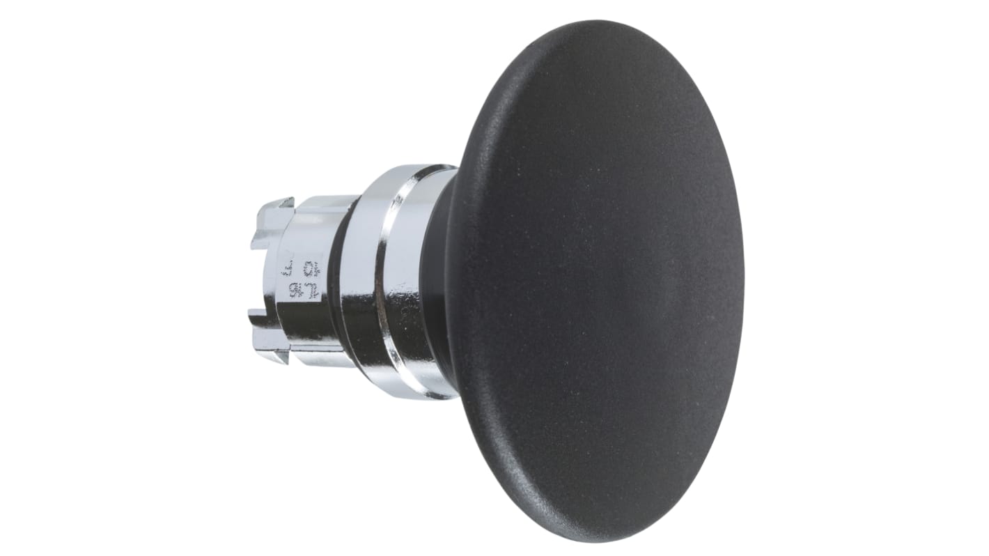 Attuatore pulsante a fungo nero Schneider Electric ZB4BS62, diametro 60 mm, meccanismo di bloccaggio da 22 mm, grado di protezione IP66/IP67.