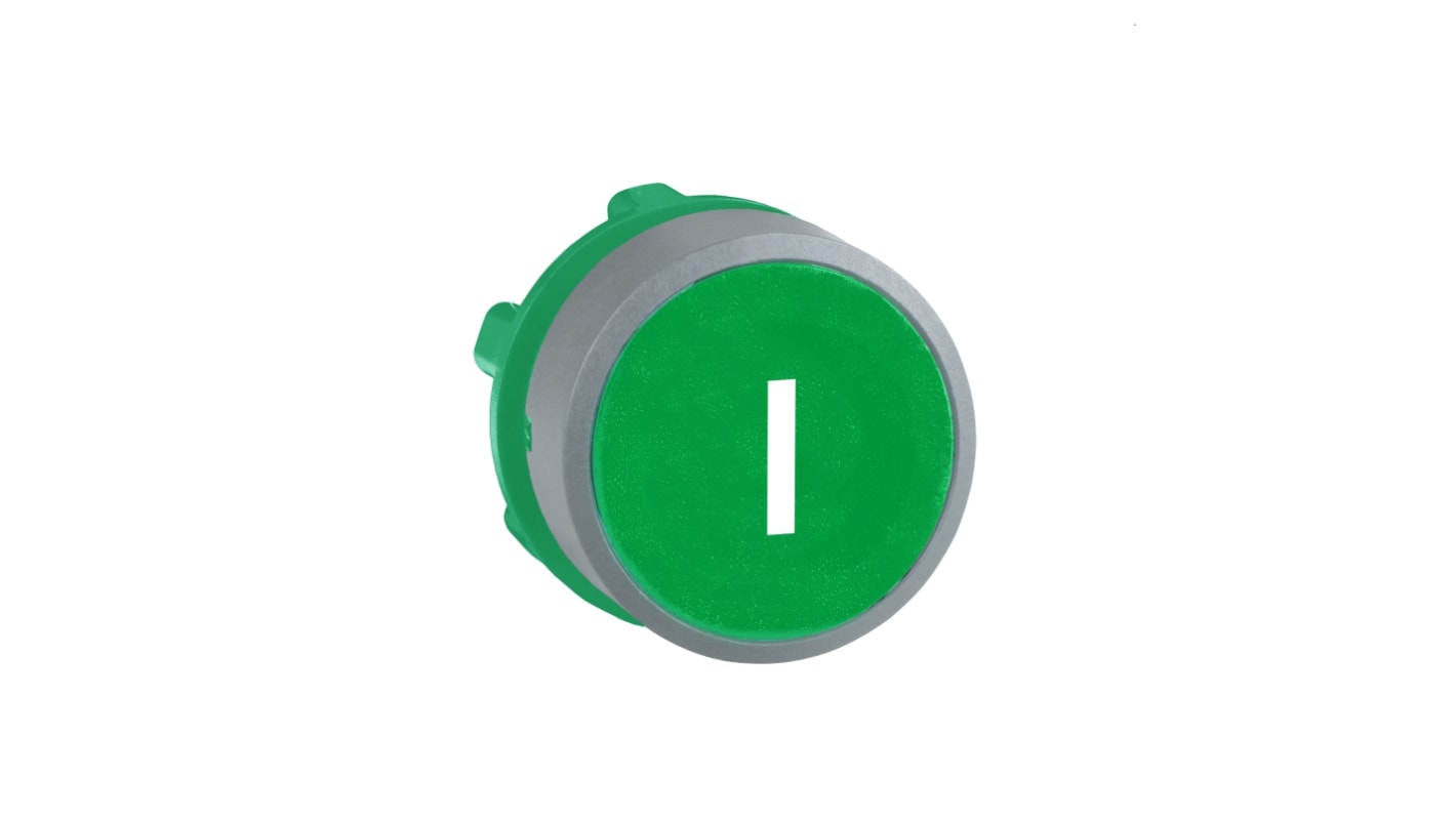 Attuatore pulsante verde Schneider Electric, serie Harmony XB5, diametro 22 mm, ritorno a molla, grado di protezione IP66/IP67.