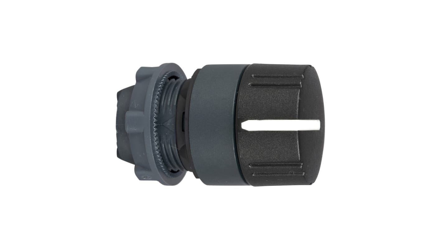 Selettore 3 posizioni Ø 22 mm Schneider Electric ZB5AD39, maniglia nera ruvida, grado di protezione IP69K, non illuminato.