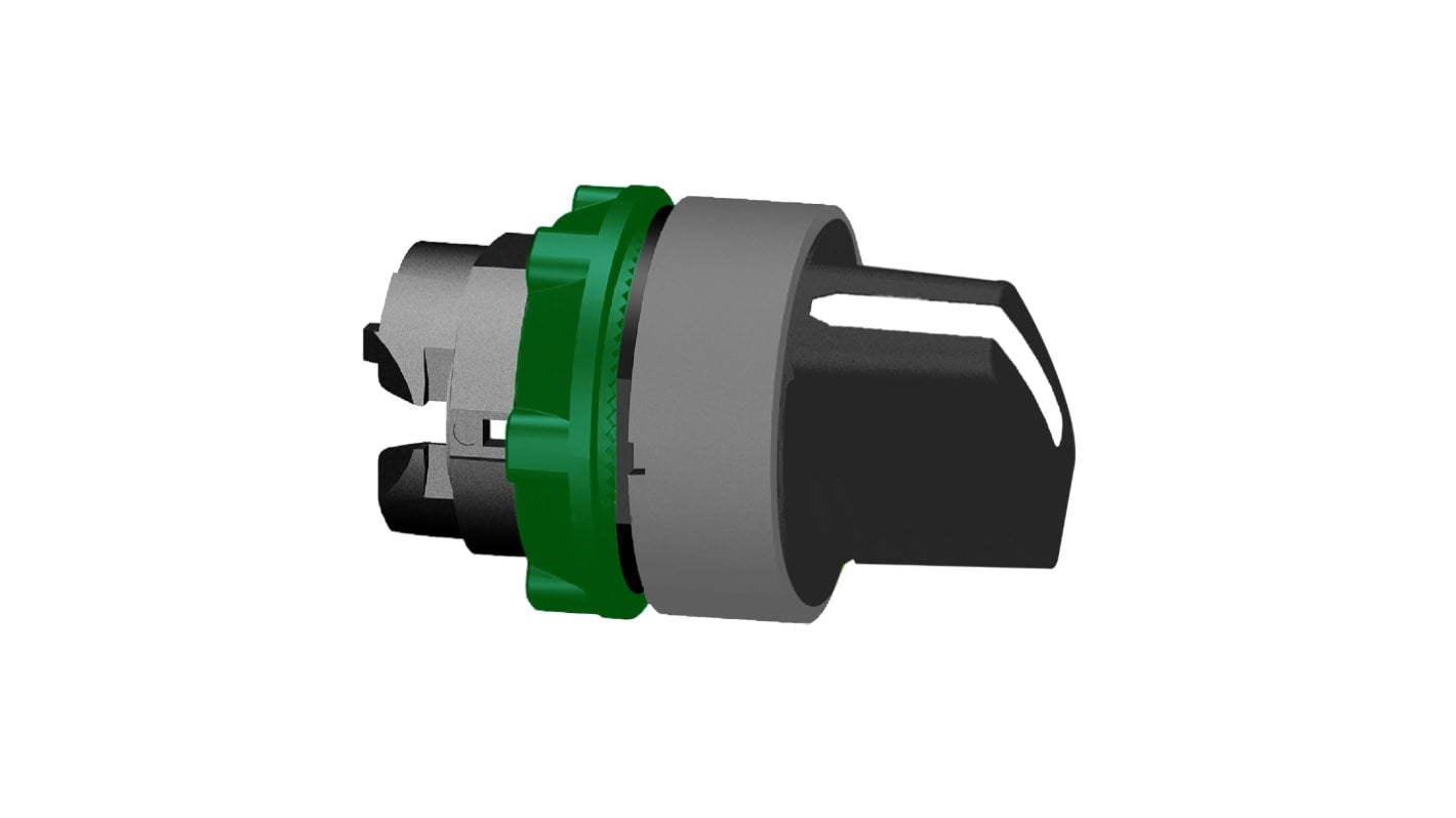Selettore a 2 posizioni Schneider Electric Harmony XB5, diametro 22 mm, bianco con cornice grigia, grado di protezione IP66.