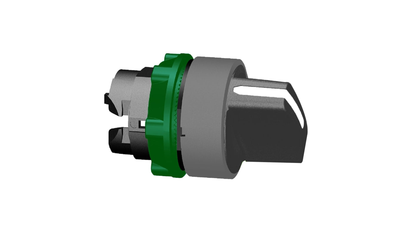Selettore a 3 posizioni Schneider Electric ZB5AD8C0, diametro foro 22mm, attuatore nero, non illuminato, serie Harmony XB5.