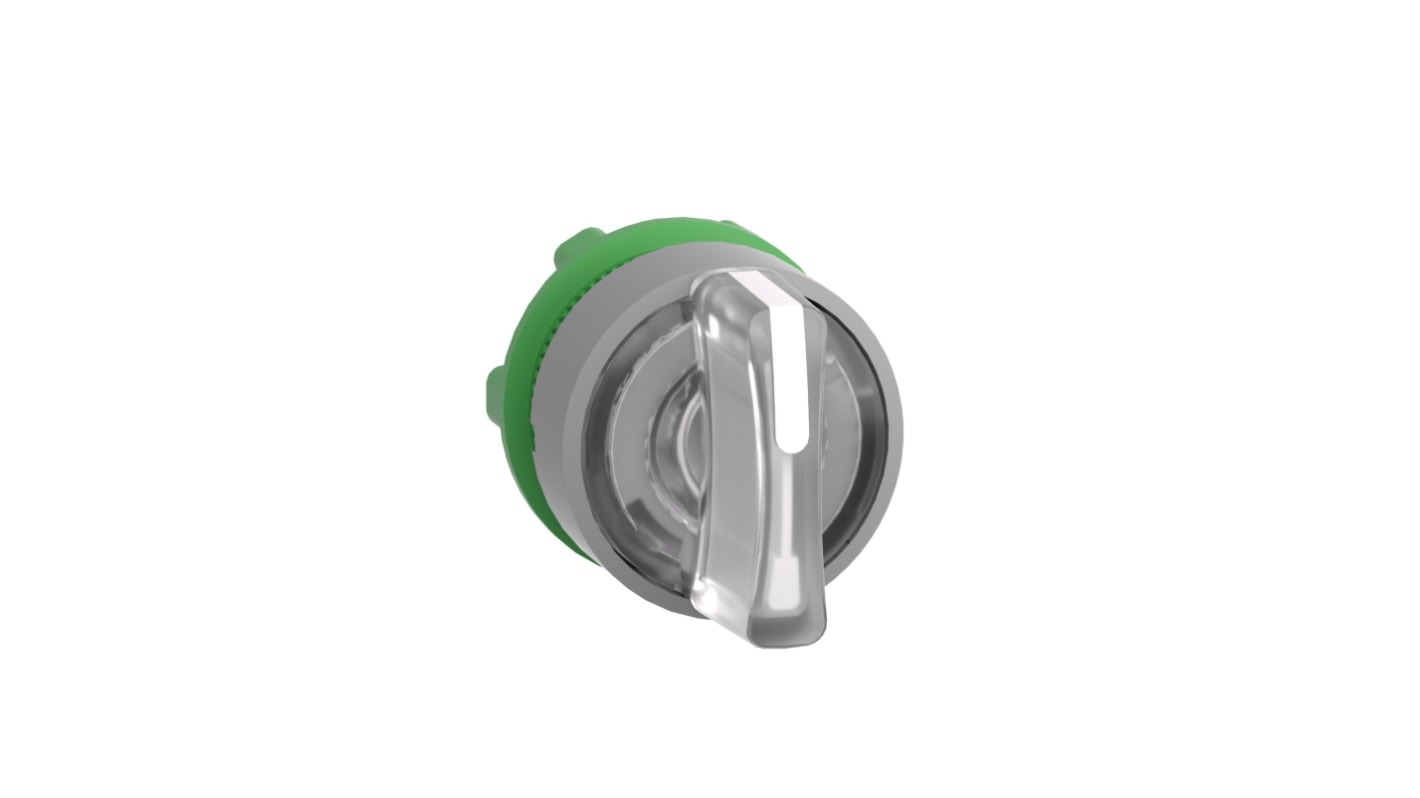 Selettore Harmony XB5 di Schneider Electric, 3 posizioni, diametro 22mm, manico ergonomico, resistente a urti e polvere.
