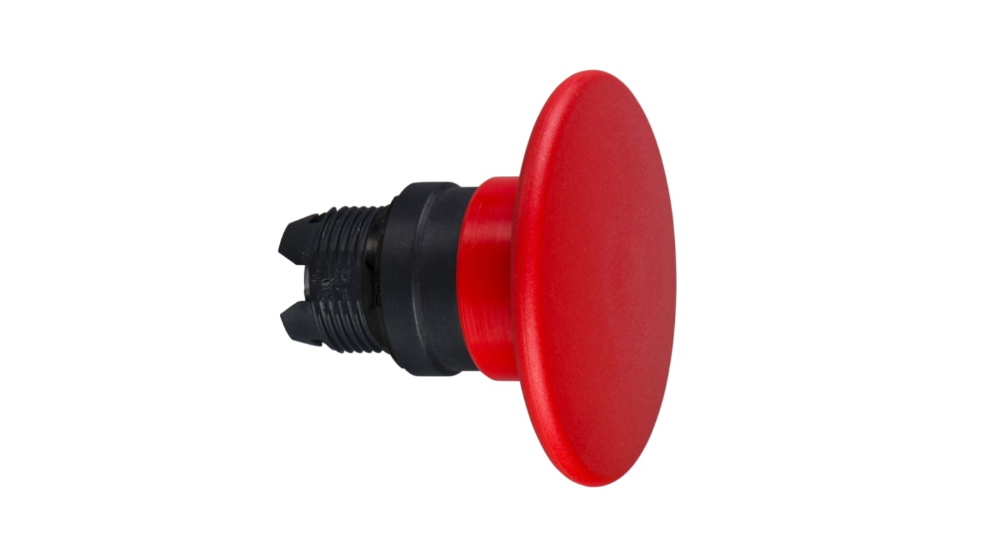 Attuatore pulsante rosso Schneider Electric ZB5AR4, testa a fungo, diametro 60 mm, montaggio 22 mm, meccanismo a ritorno a molla.
