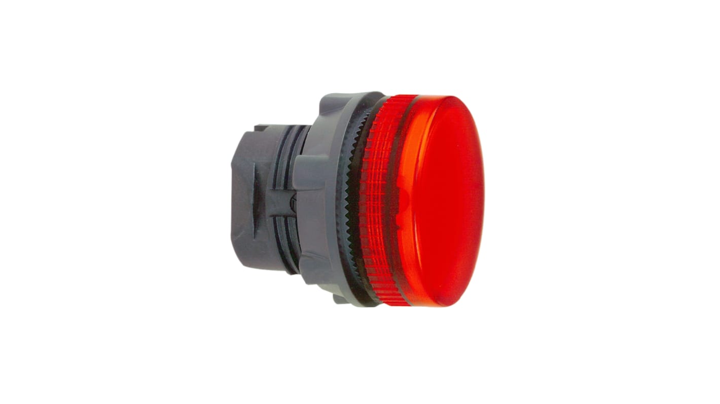 Spia luminosa rotonda Schneider Electric ZB5, colore rosso, diametro foro 22mm, grado di protezione IP66/IP67/IP69K.