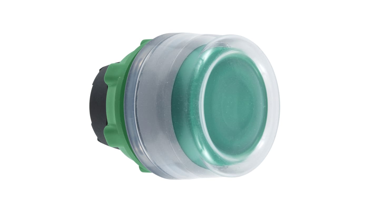 Attuatore pulsante Schneider Electric ZB5AW533C0, verde, rotondo, illuminato, IP66/IP67, diametro foro 22 mm.