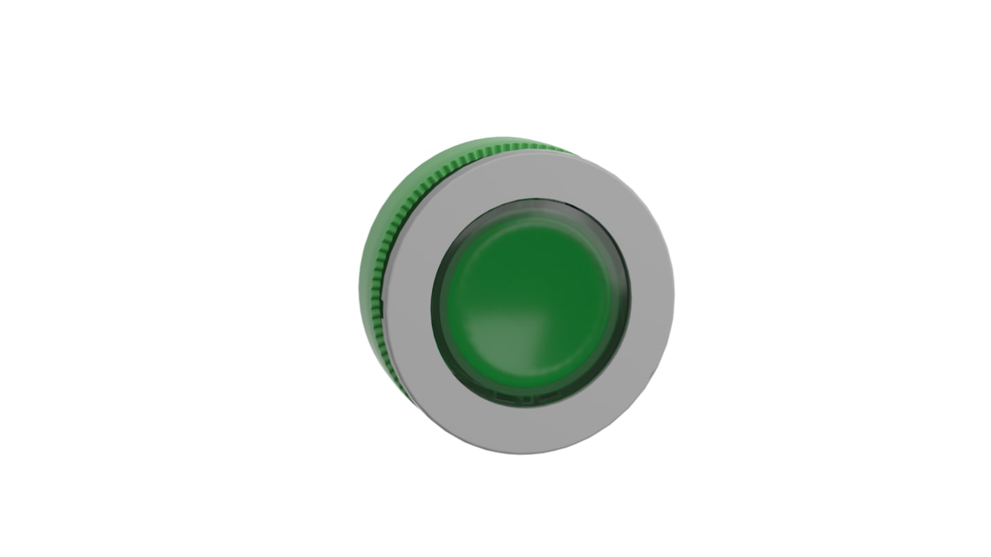 Attuatore pulsante verde Push Push Schneider Electric, serie Harmony XB5, testa da 30,5 mm, resistente a vibrazioni e polvere, IP66/IP67.
