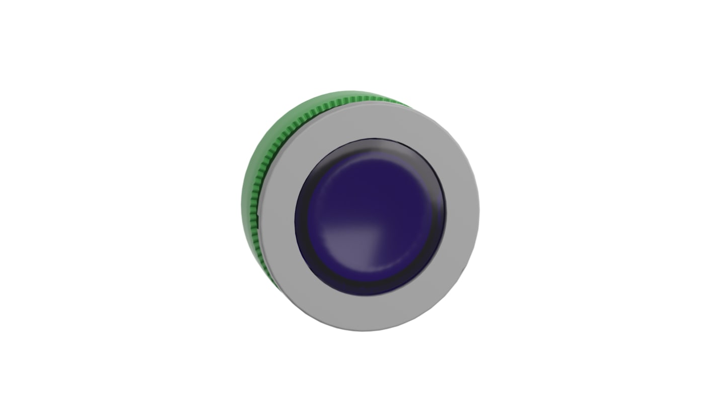 Spia luminosa Schneider Electric ZB5, rotonda, blu, diametro 30 mm, resistente a urti e vibrazioni, grado di protezione IP66/IP67.