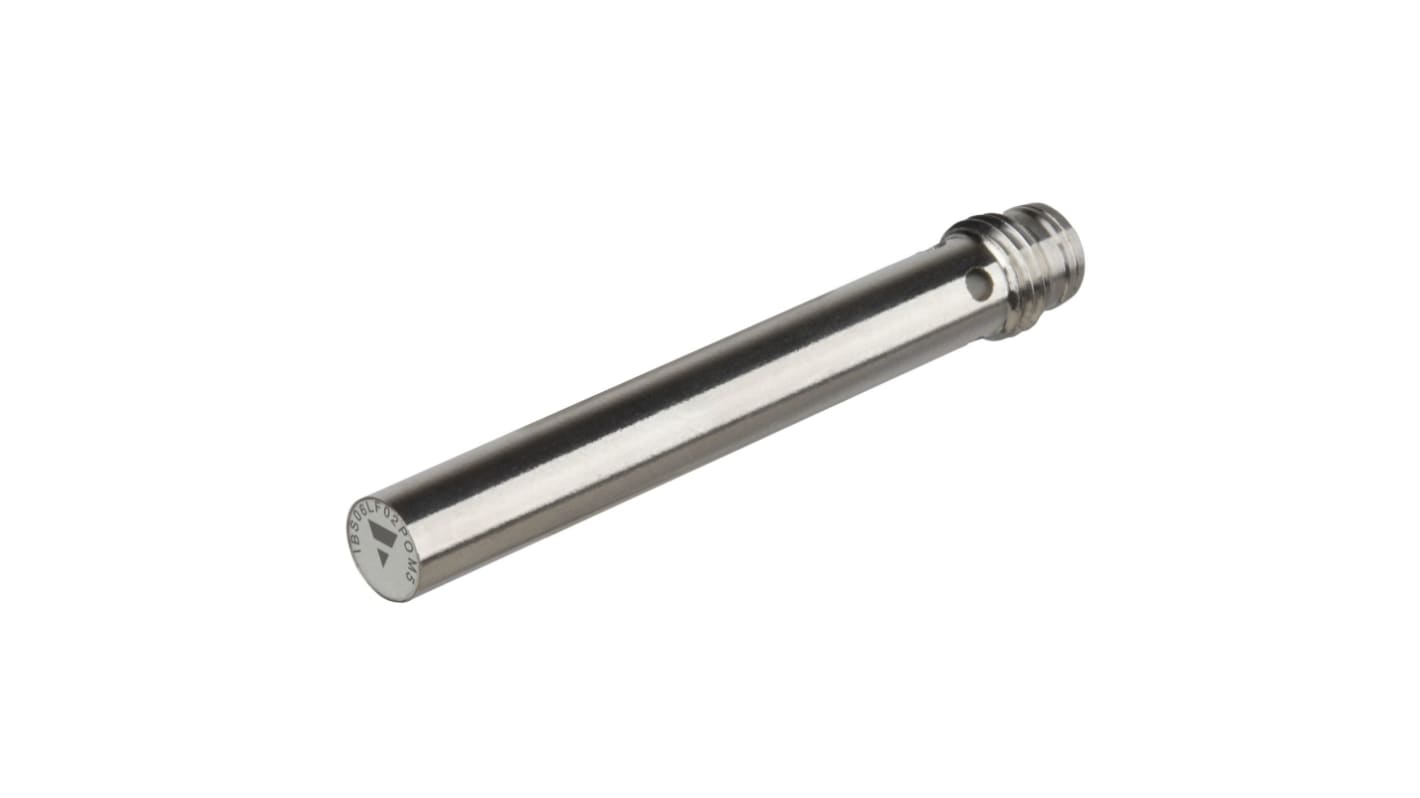Sensore di prossimità induttivo cilindrico Carlo Gavazzi IBS06SF02NO, uscita NPN, rilevamento 2 mm, corpo in acciaio inox, connettore M8.