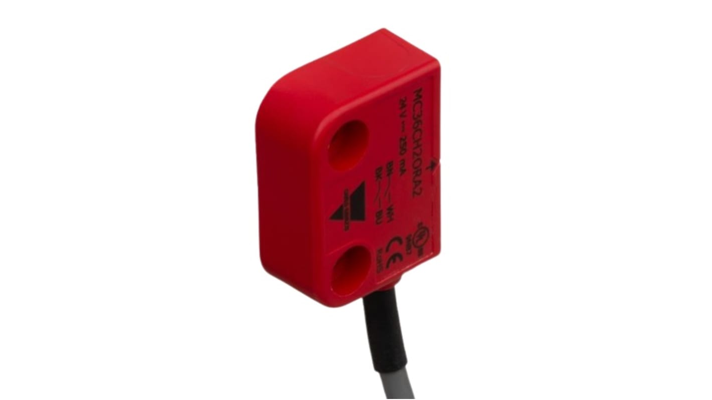 Interruttore di sicurezza Carlo Gavazzi MC36C, 2NO, alimentazione 12-24V, custodia plastica, grado di protezione IP67.