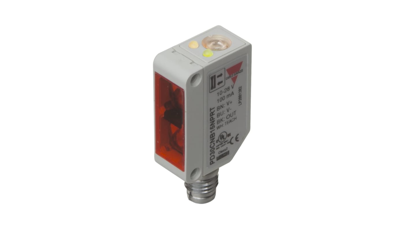Sensore fotoelettrico Carlo Gavazzi PD30CNT15PM5MU, rettangolare, rilevamento fino a 15000 mm, IP67, connettore M8.