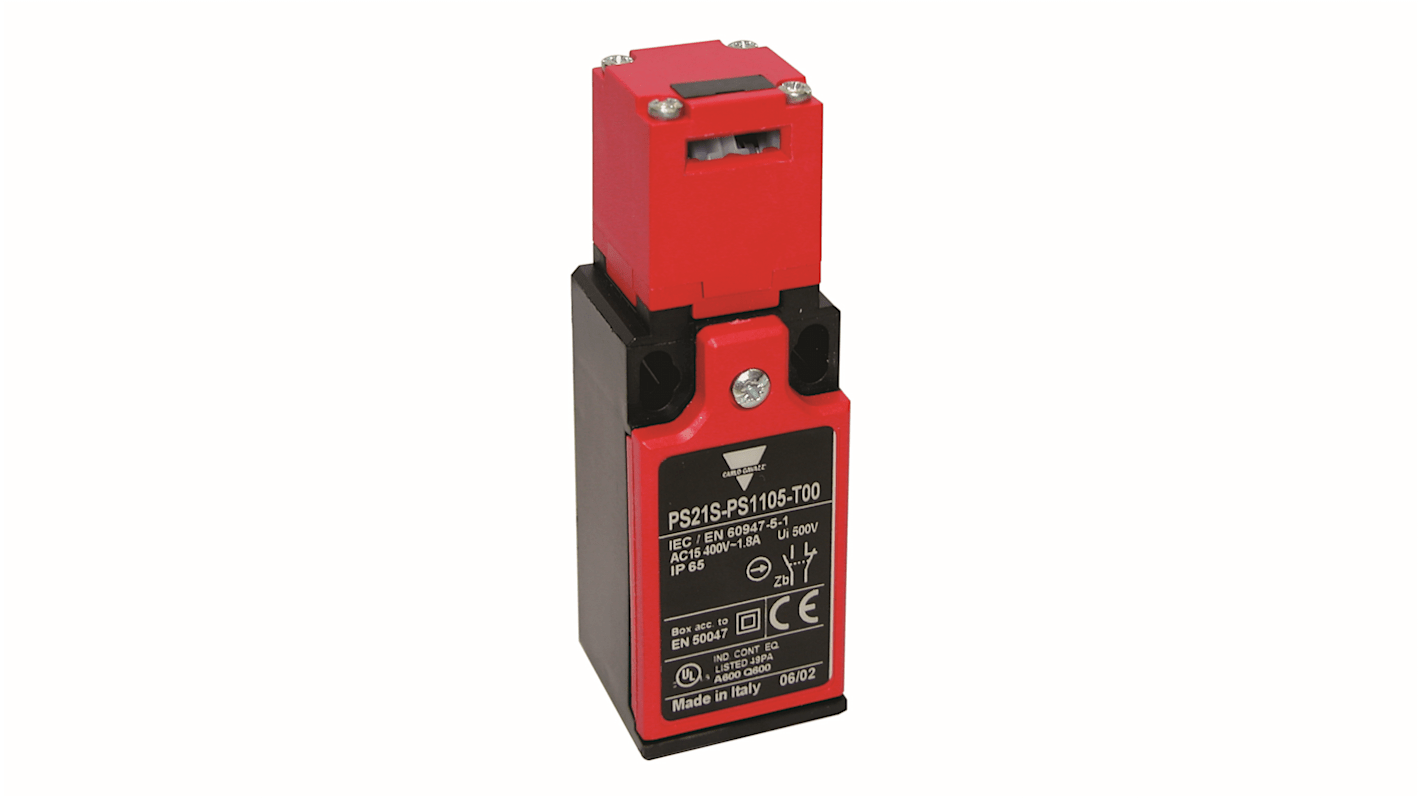 Interruttore di fine corsa di sicurezza Carlo Gavazzi PS21S-PS1105-T00, attuatore a chiave, grado di protezione IP65, 10A.