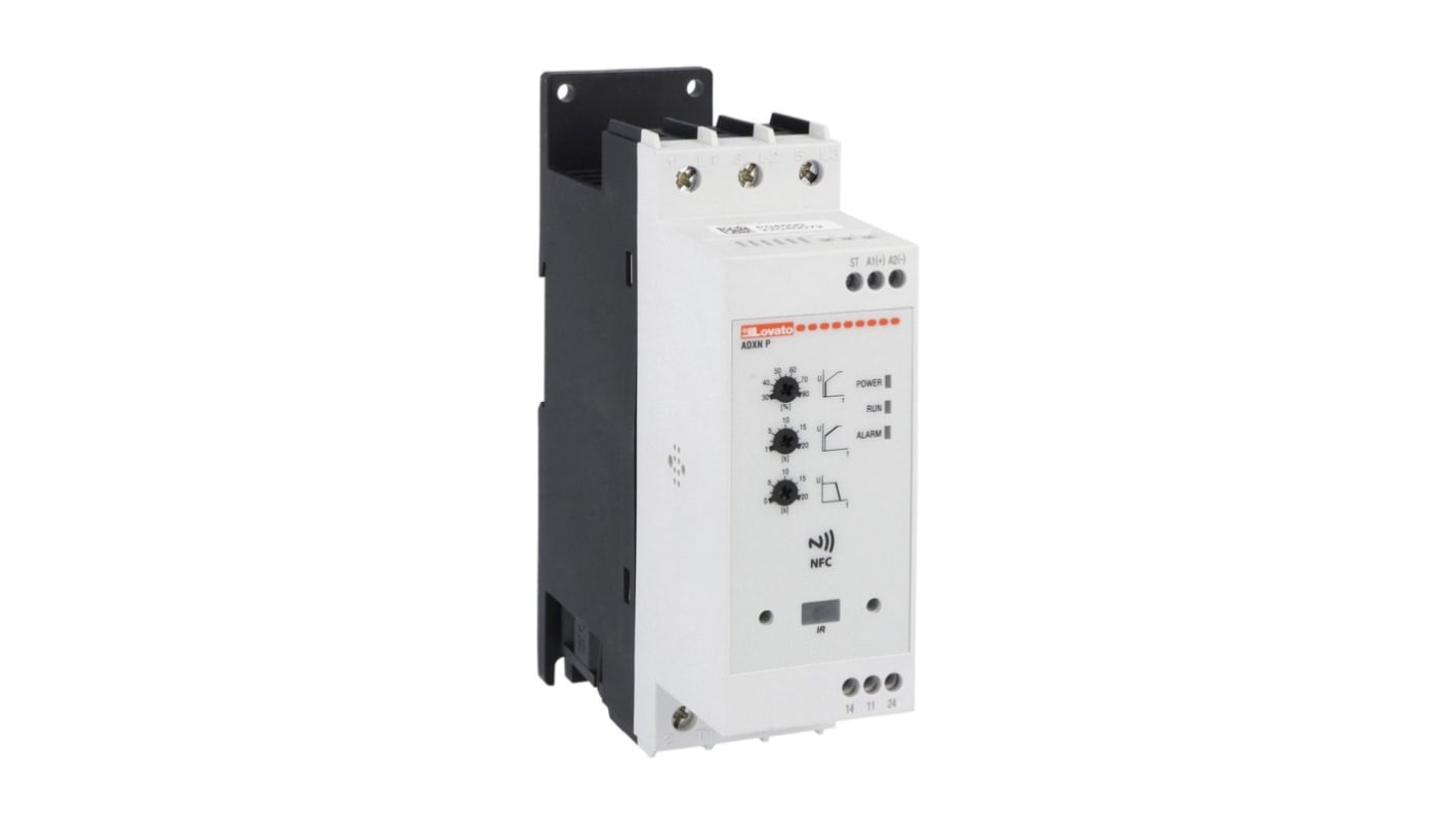 Starter per motore 3 fasi Lovato ADXNP02524, potenza 15 kW, tensione 24 V, corrente 25 A, grado di protezione IP20.