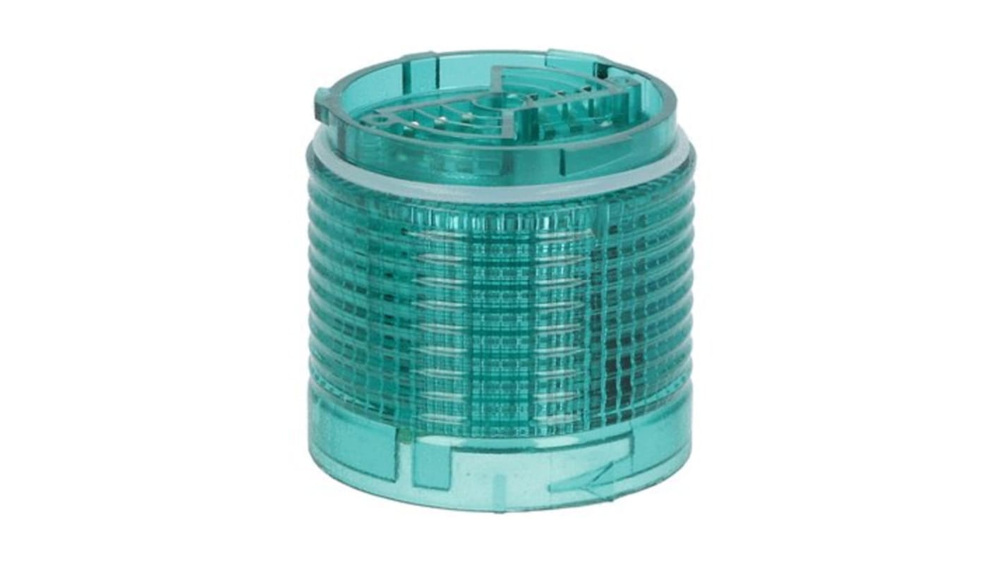 Torretta di segnalazione Lovato LTN50ML3, diametro 50 mm, lampada LED verde, grado di protezione IP65, temperatura -30 °C a +50 °C.