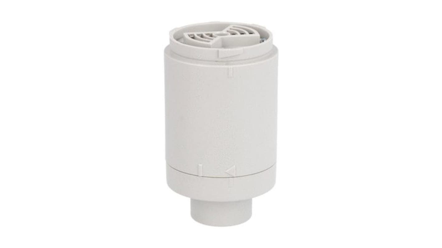 Torretta di segnalazione Lovato LTN50MW024, diametro 50 mm, alimentazione 12-24 V CC, protezione IP65, -30 a 50 °C.