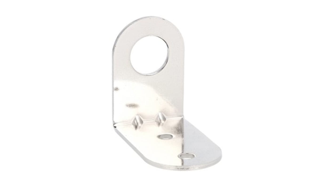 Base di fissaggio Lovato LTN70BM2 in metallo argentato per montaggio orizzontale di torri di segnalazione, conforme a IEC/EN/BS 60947-1.