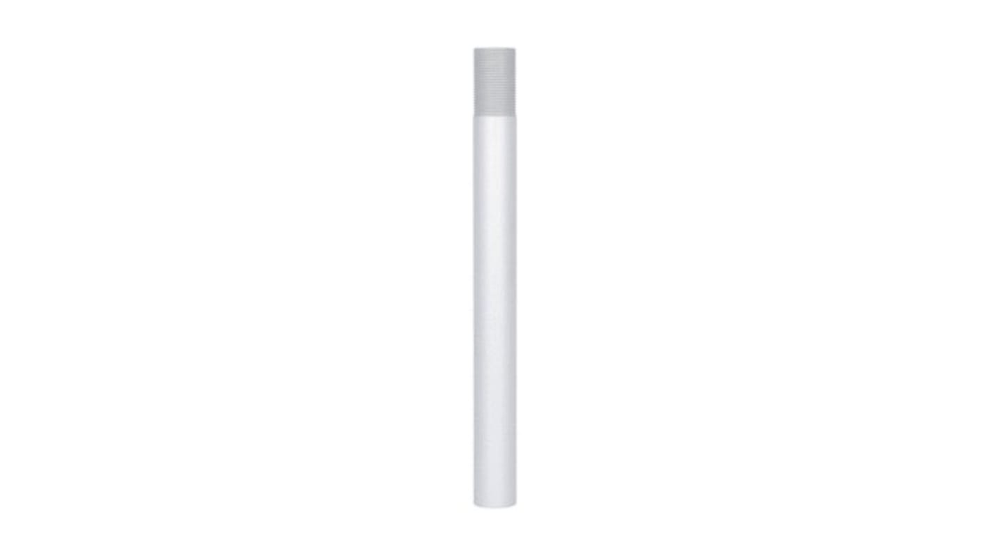 Tubo di prolunga Lovato LTN70P250T, diametro 70 mm, in metallo bianco, estremità filettata, per torre di segnalazione.