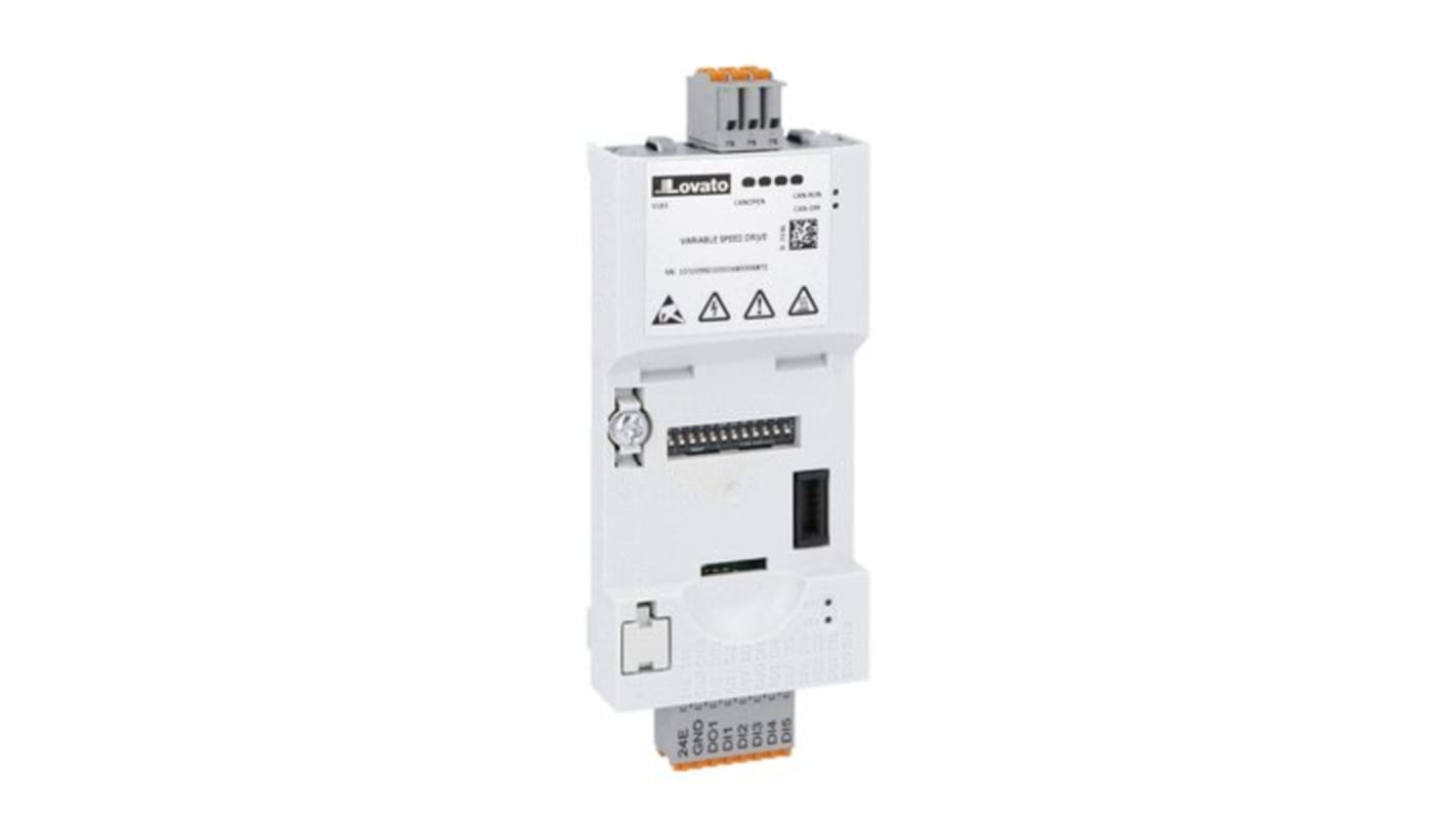 Modulo di comunicazione Lovato VLBXL01, compatibile con azionamenti VLB3, protocollo CANbus, peso 0,209 Kg.