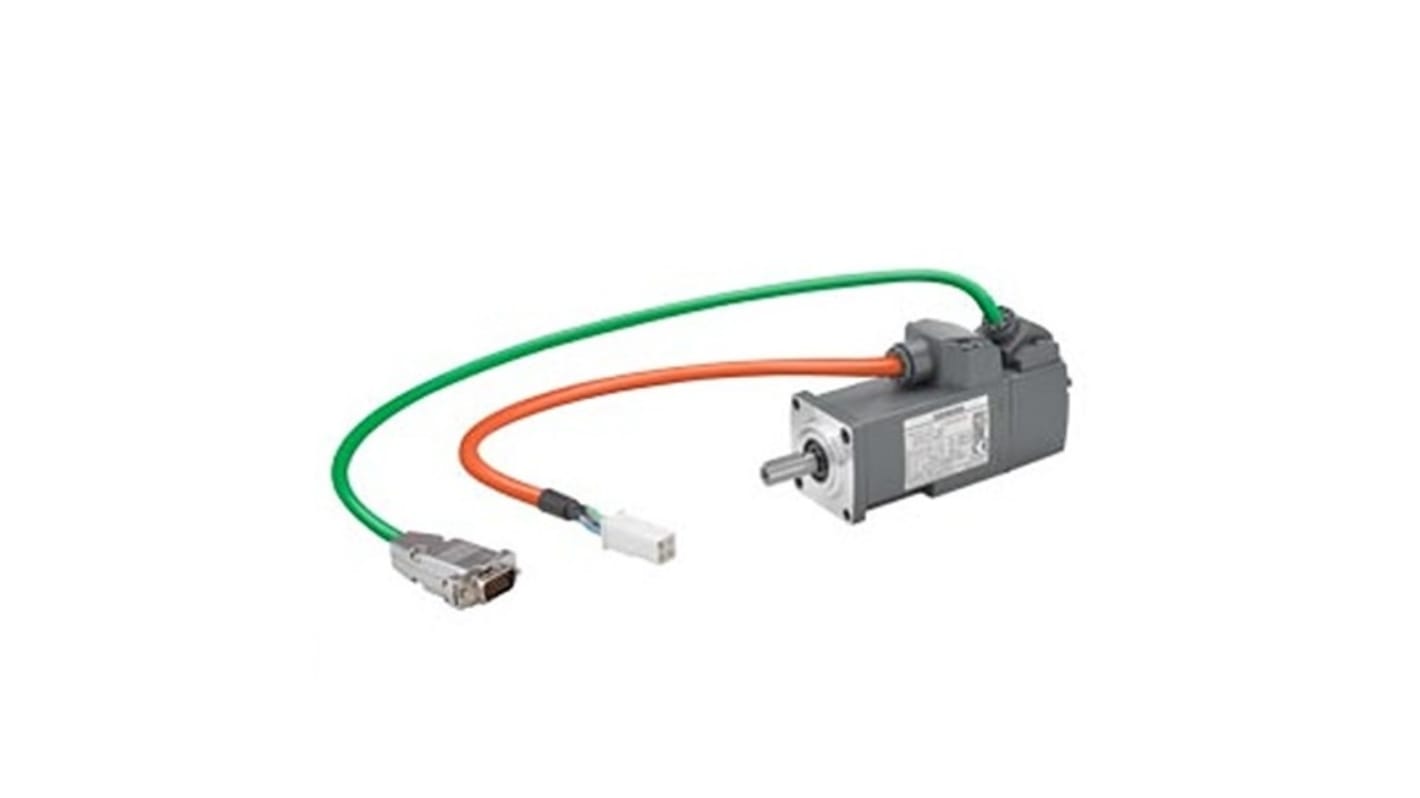 Servomotore sincrono Siemens 1FL6022-2AF21-1LA1, potenza 0,05 kW, montaggio a flangia, rotazione oraria, 230 V.