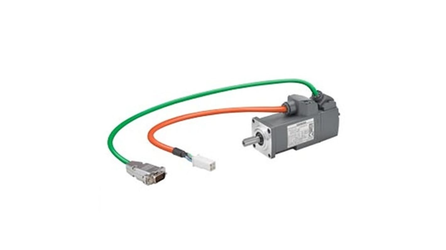 Servomotore sincrono Siemens 1FL6022-2AF21-1MG1, potenza 0,05 kW, montaggio a flangia, 230 V, 200 Hz.