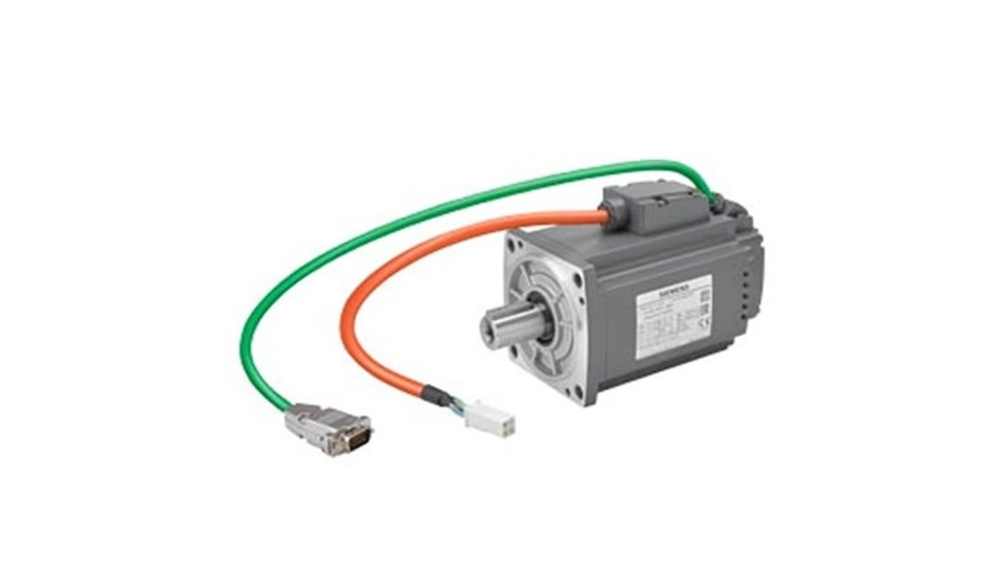 Servomotore sincrono Siemens 1FL6042-2AF21-1MH1, 0,75 kW, montaggio a flangia, rotazione oraria, raffreddamento naturale.