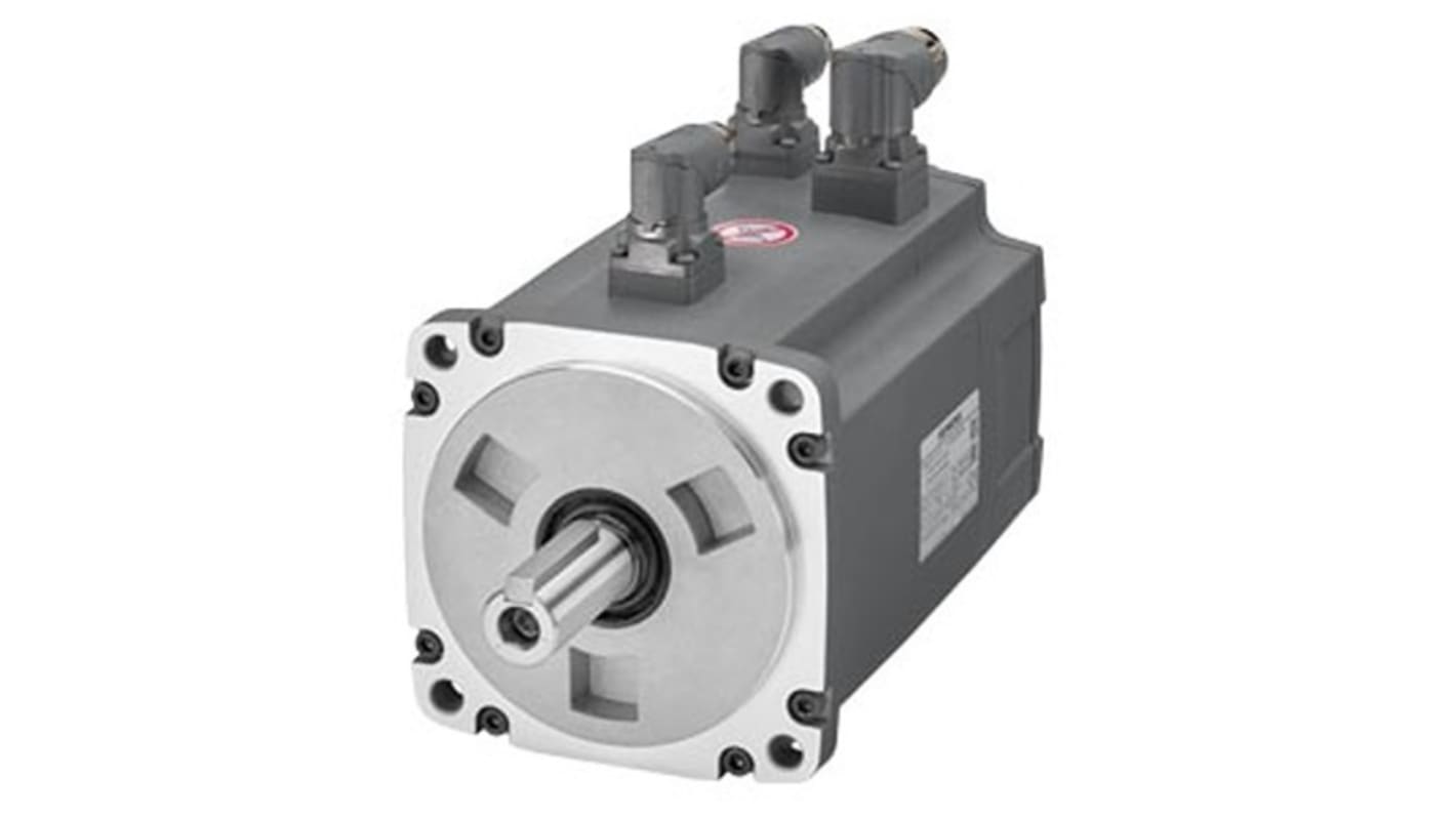 Servomotore sincrono Siemens 1FL6062-1AC61-2LG1, potenza 1 kW, montaggio a flangia, 400 V, 200 Hz, raffreddamento naturale.