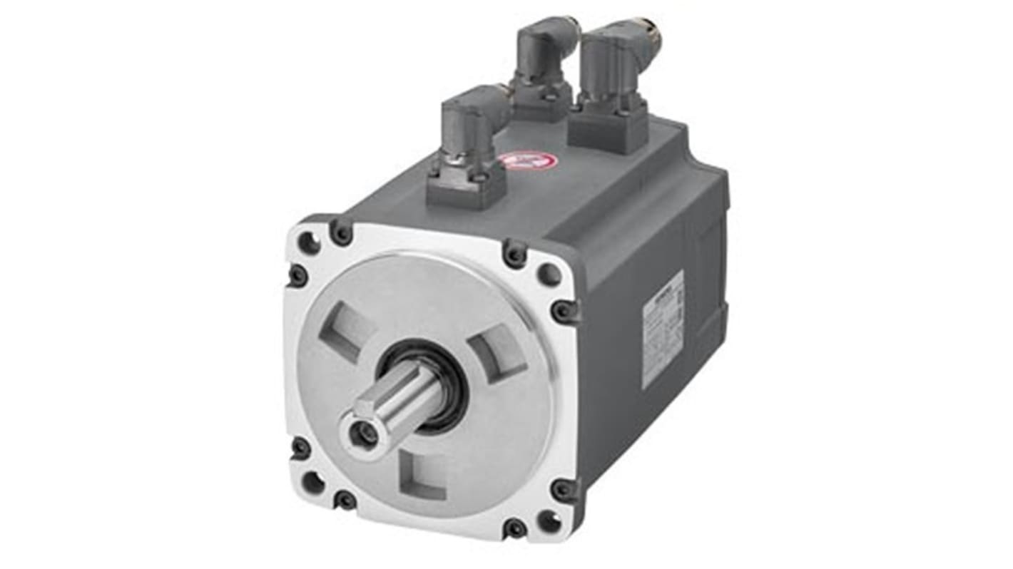 Servomotore sincrono Siemens 1FL6096-1AC61-2LH1, 7 kW, 400 V, montaggio a flangia, rotazione oraria, raffreddamento naturale.