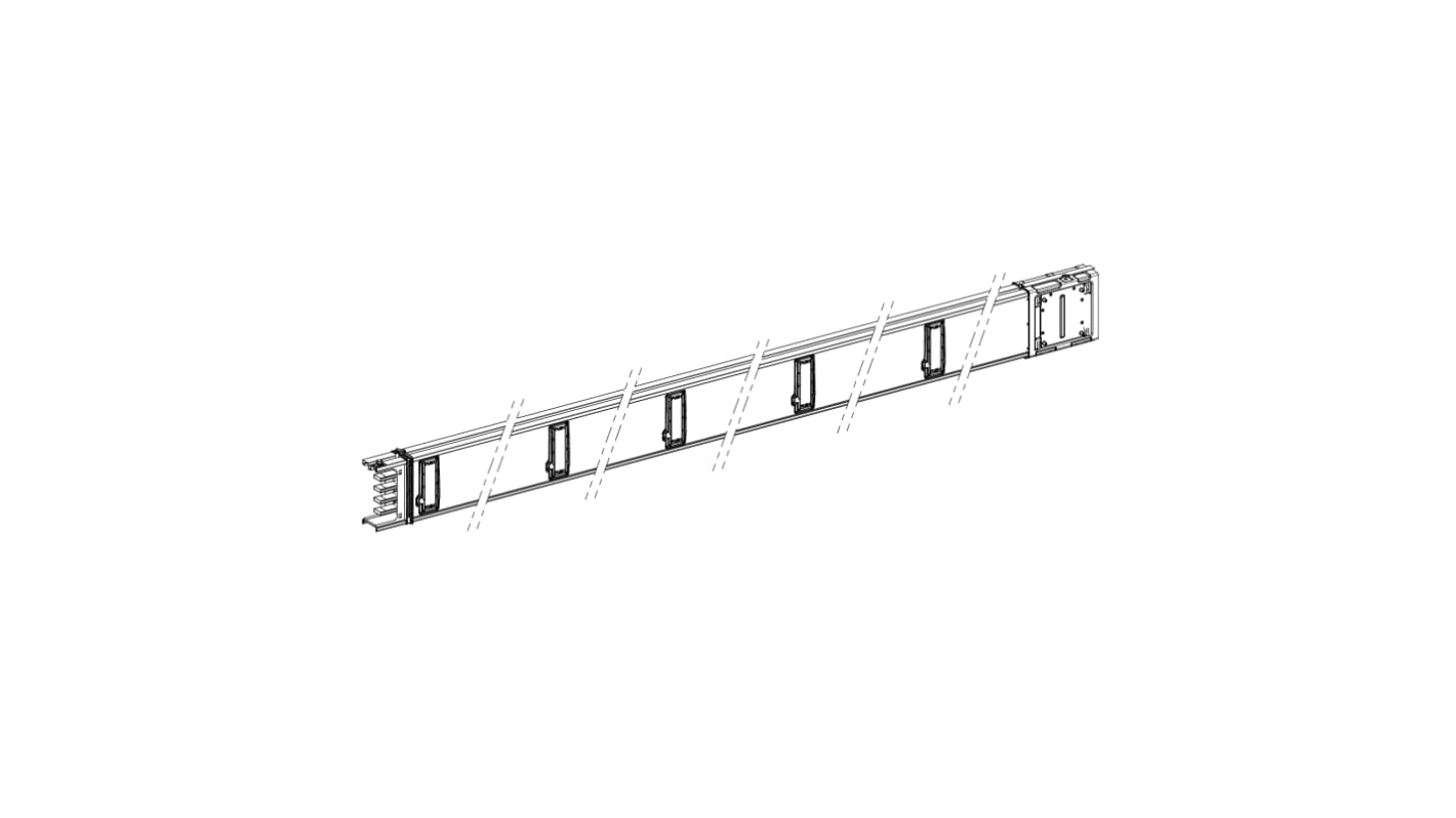 Canalina passacavi in alluminio Schneider Electric KSA250ED45010, Green Premium, RoHS, senza mercurio, 54mm, L. 5m. Ideale per distribuzione orizzontale.