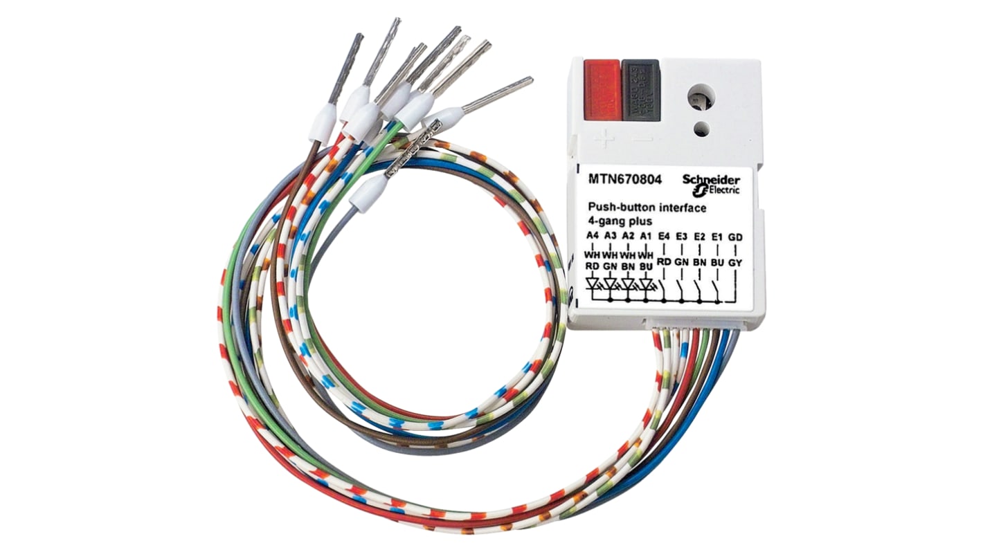 Pulsante montaggio a pannello Schneider Electric MTN670804, IP20, interfaccia a 4 moduli, colore bianco, certificato Green Premium.