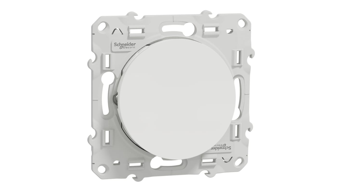 Pulsante illuminato Schneider Electric S520206 per montaggio a pannello, bianco, 250V, IP21D, installazione semplice.