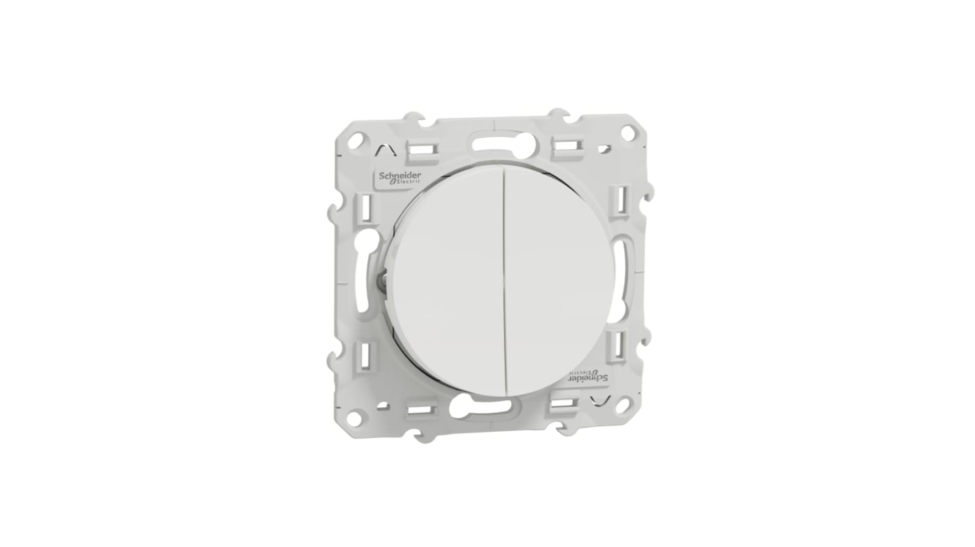 Pulsante montaggio a pannello Schneider Electric S520216, bianco, 250V, protezione IP21D, serie Odace.