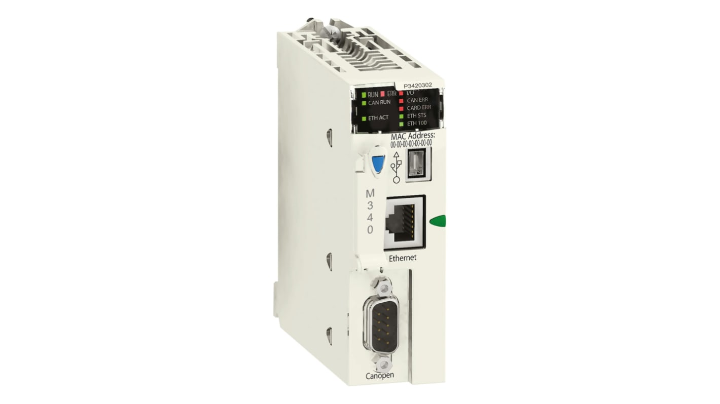 Schneider Electric - Modulo processore PLC M340 con 4 rack e 36 canali specifici per applicazioni industriali.