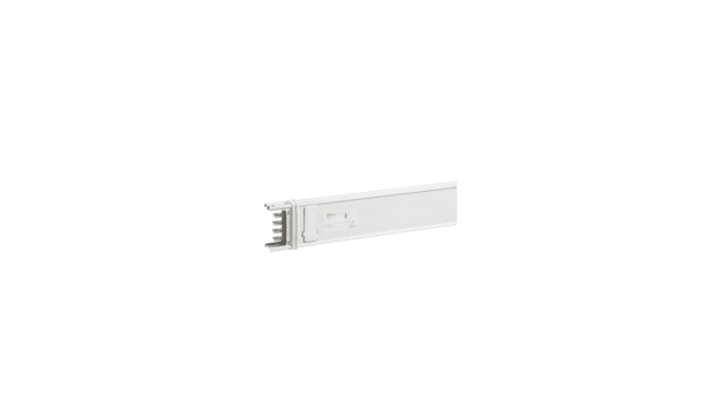 Canalina passacavi in alluminio Schneider Electric, 113 mm di larghezza, lunghezza variabile da 800 a 1900 mm, colore bianco.