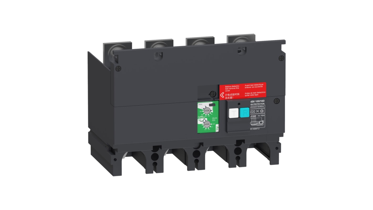 Modulo di protezione per dispersione di terra Schneider Electric, compatibile con interruttori ComPact, 100 A e 160 A, installazione diretta.