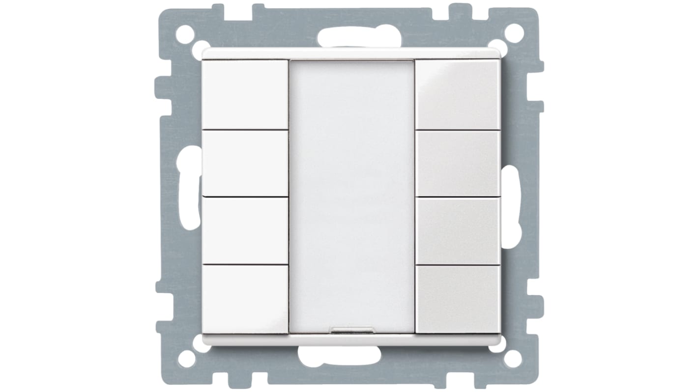 Pulsante quadrato illuminato Schneider Electric MTN617419, montaggio a pannello, colore bianco, protezione IP20.