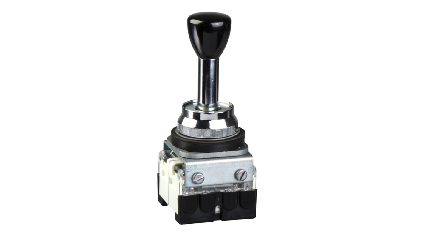 Controller joystick Schneider Electric XD2AC221 per applicazioni di sollevamento, 2 assi, tensione 230V, conforme RoHS.