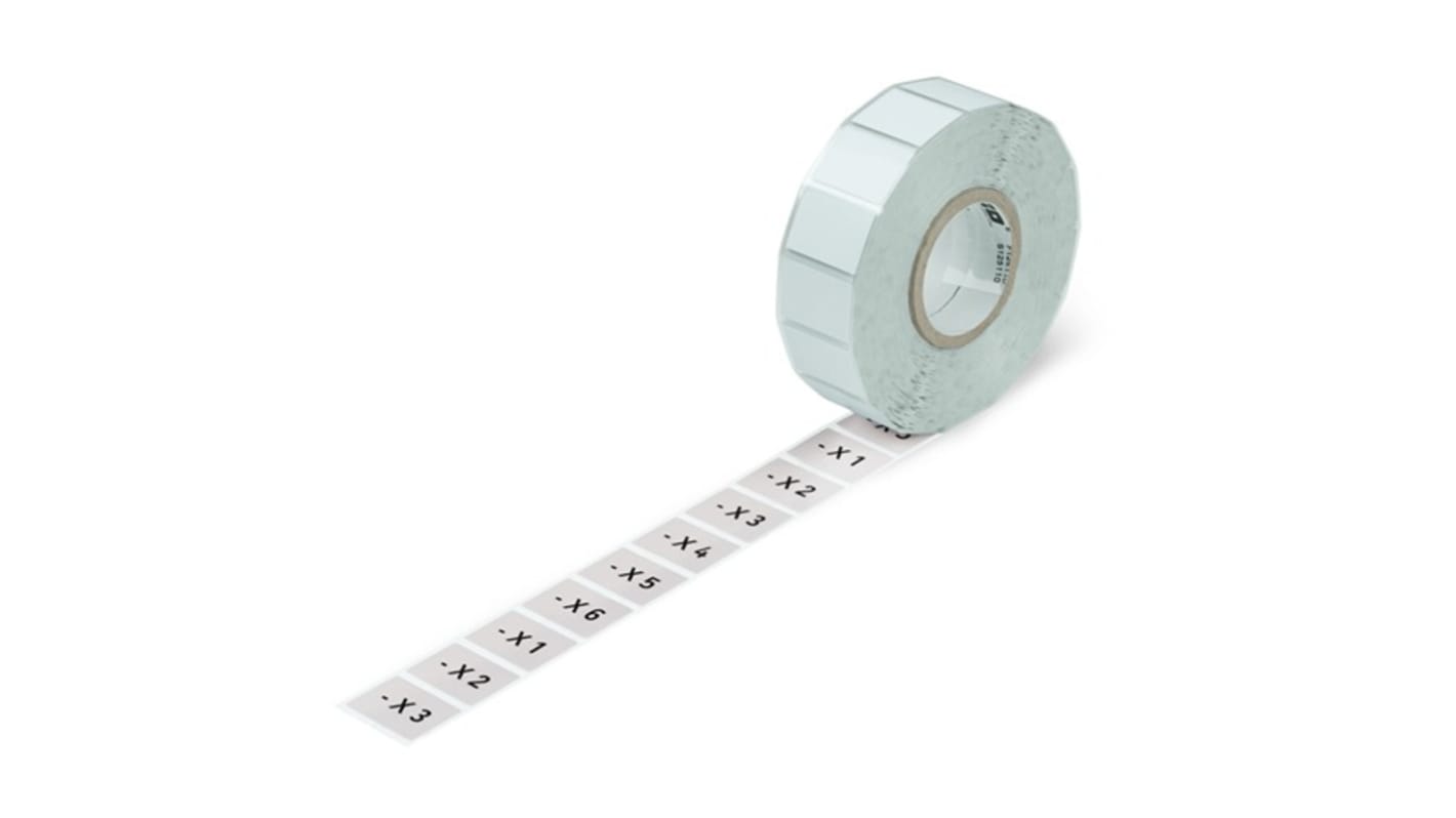 Marcatore Wago 210850 per telaio a pulsante Eaton, dimensioni 26,5 x 18 mm, colore argento, conforme a RoHS.