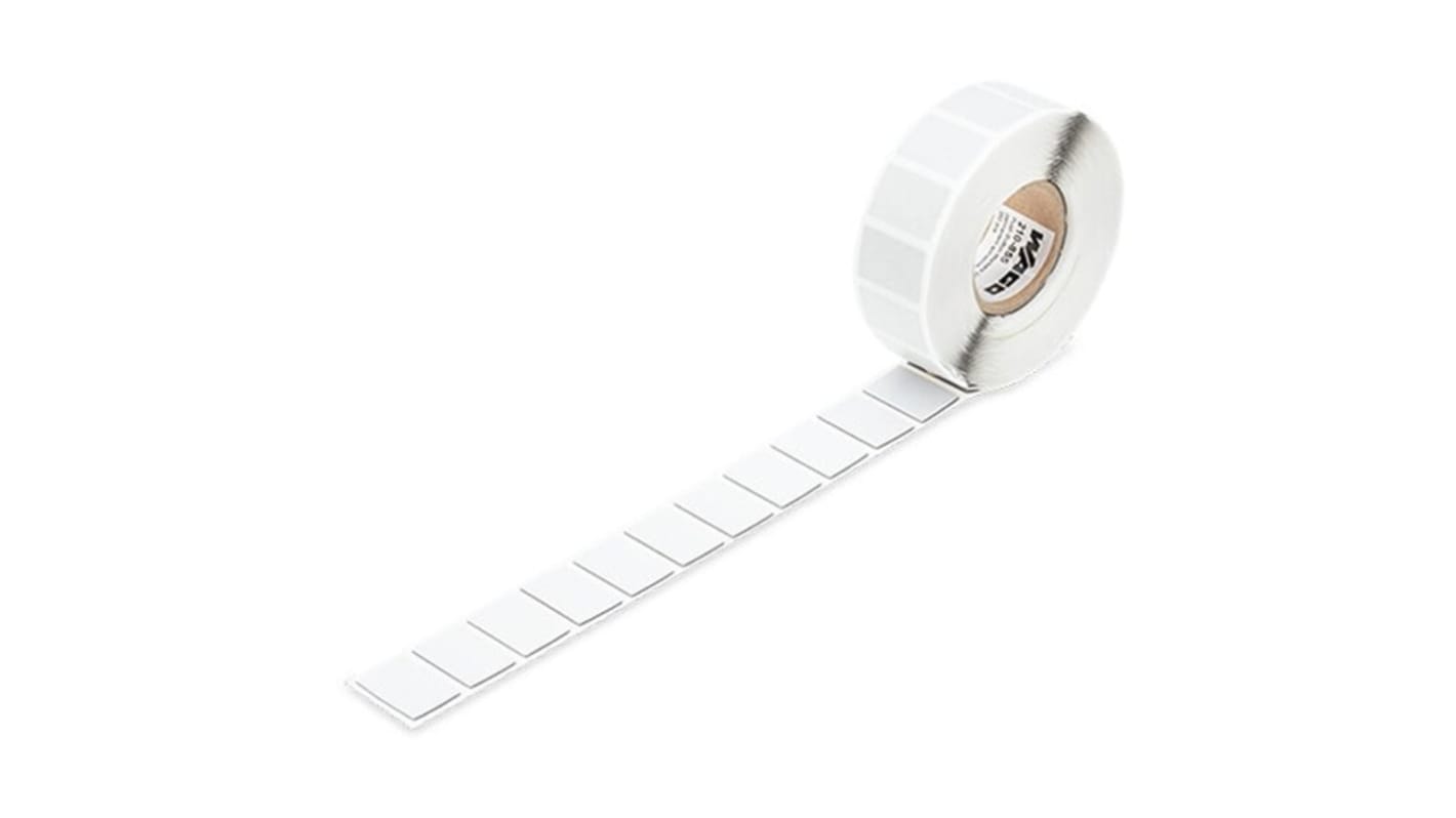 Marcatore a pulsante Wago 210-855, dimensioni 27 x 18 mm, colore argento, progettato per uso senza telaio, conforme a RoHS.