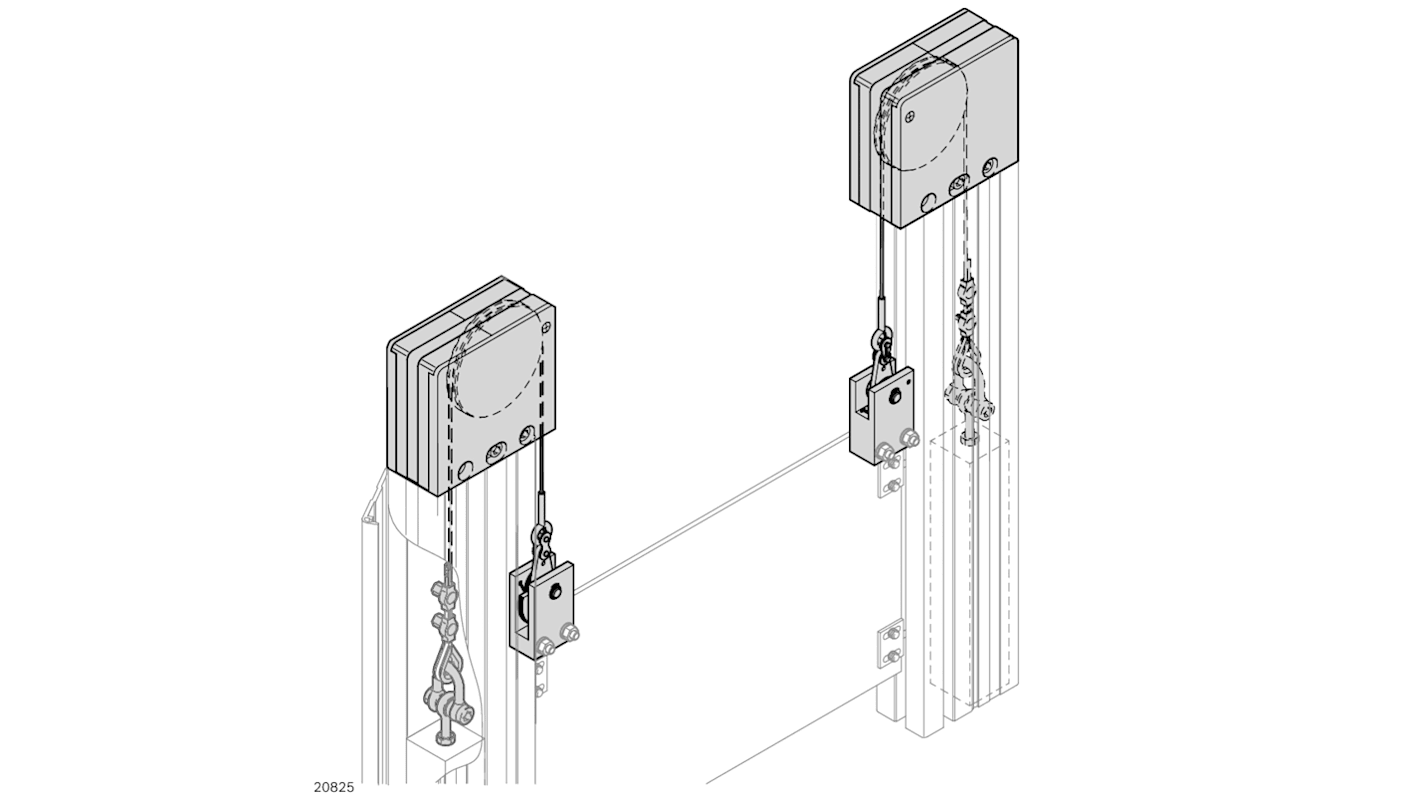 Cavo di potenza Bosch Rexroth 3842518798, lunghezza 4m, per sollevamento porte, con fermo di sicurezza in caso di rottura.