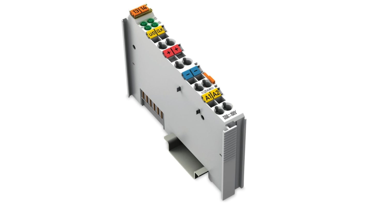 Modulo contatore Wago 750-404/000-003 per PLC, misura impulsi a 24 V, uscite digitali configurabili, grado di protezione IP20.