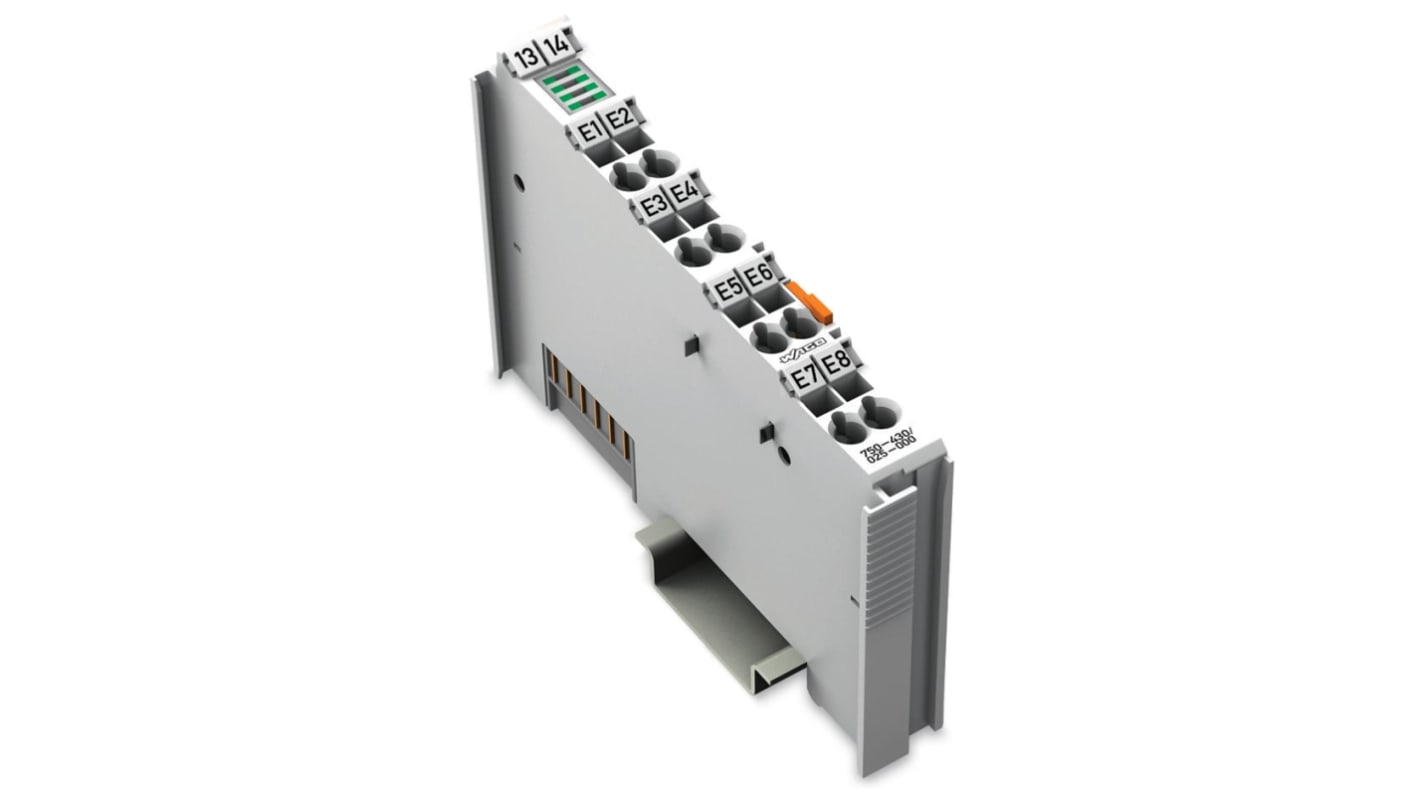 Modulo di ingresso digitale Wago 750-430/025-000, 8 canali, alimentazione 24 V c.c., montaggio su guida DIN 35.