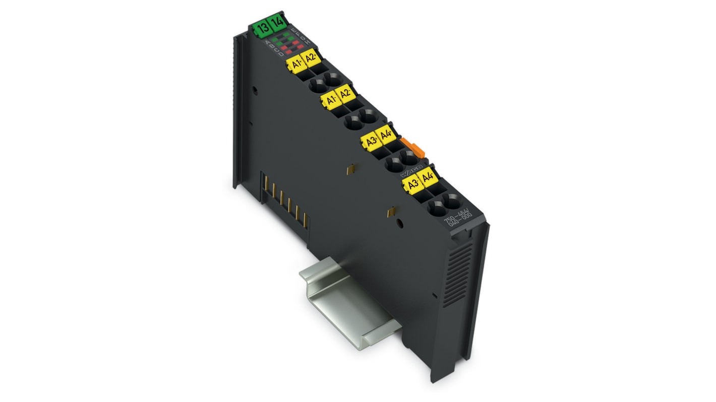 Modulo di ingresso analogico Wago 750-464, 24 ingressi, compatibile con sensori Pt e Ni, configurabile a 2 o 4 canali.