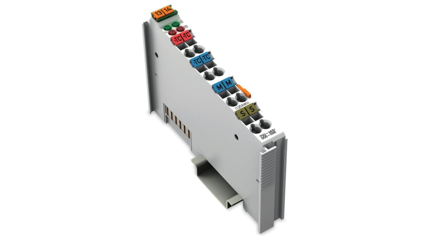 Modulo di ingresso analogico Wago 750-469, 2 canali, montaggio su guida DIN 35, alimentazione 5 V CC, conforme RoHS.