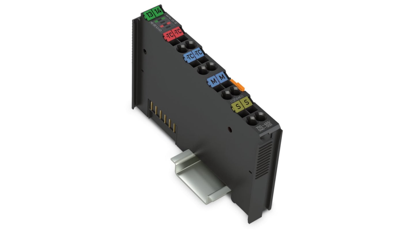 Modulo di ingresso analogico Wago 75046904000, 2 canali, montaggio su guida DIN 35, alimentazione 5 V CC, conforme a RoHS.