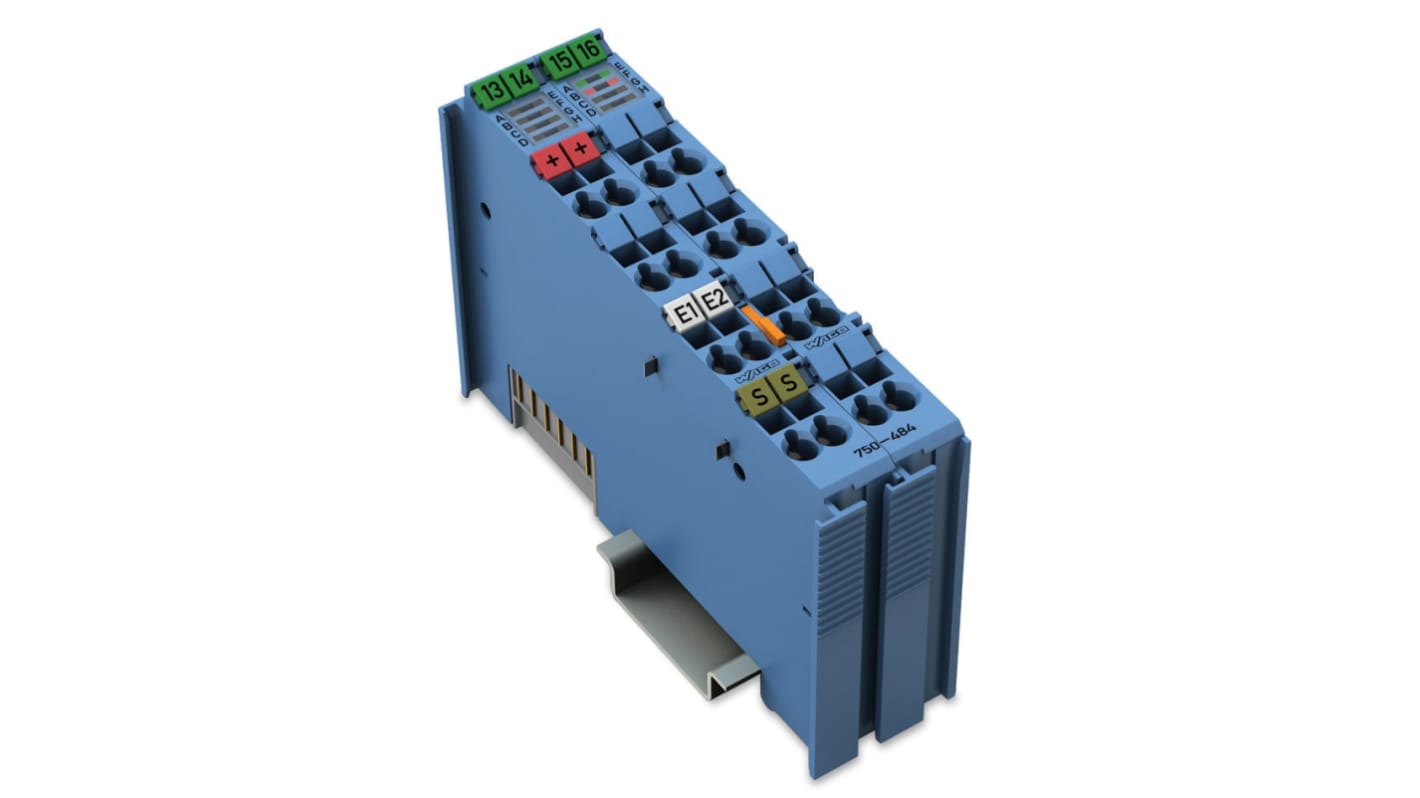 Modulo di ingresso analogico Wago 750-484, 2 canali, alimentazione 24 V c.c., montaggio su guida DIN 35.