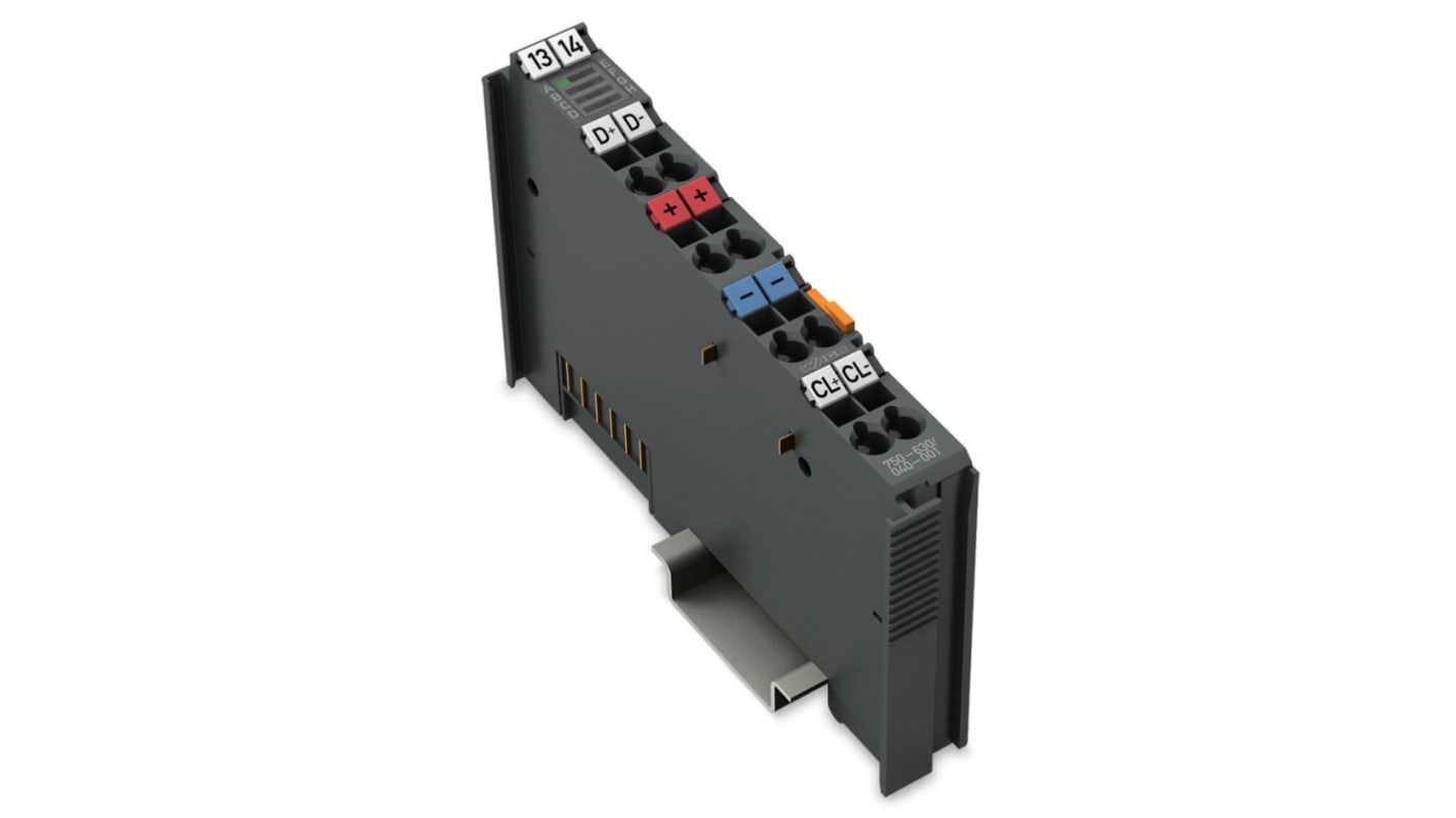 Modulo di interfaccia Wago 75063004001 per PLC, alimentazione 24 V c.c., interfaccia seriale sincrona.