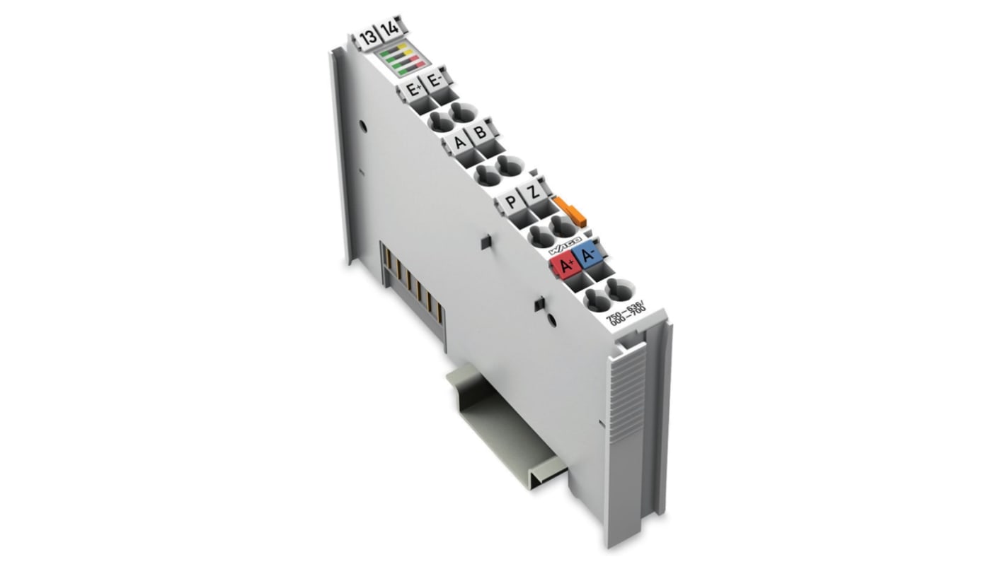 Modulo Wago 750-636/000-700 per controllo motori c.c., 24 V, 5 A, montaggio su guida DIN-35, grado di protezione IP20.